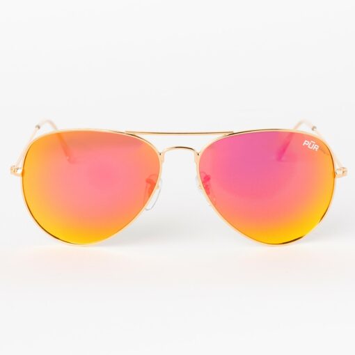 PUR Shades Sunrise Gold Polarized Aviator Sunglasses